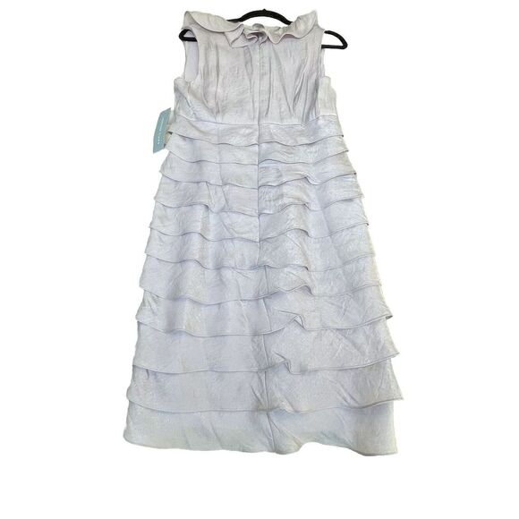 London Times Dress Womens 10 Purple Lilac Shimmer Ruffles Cocktail 90's NWT - Picture 12 of 14